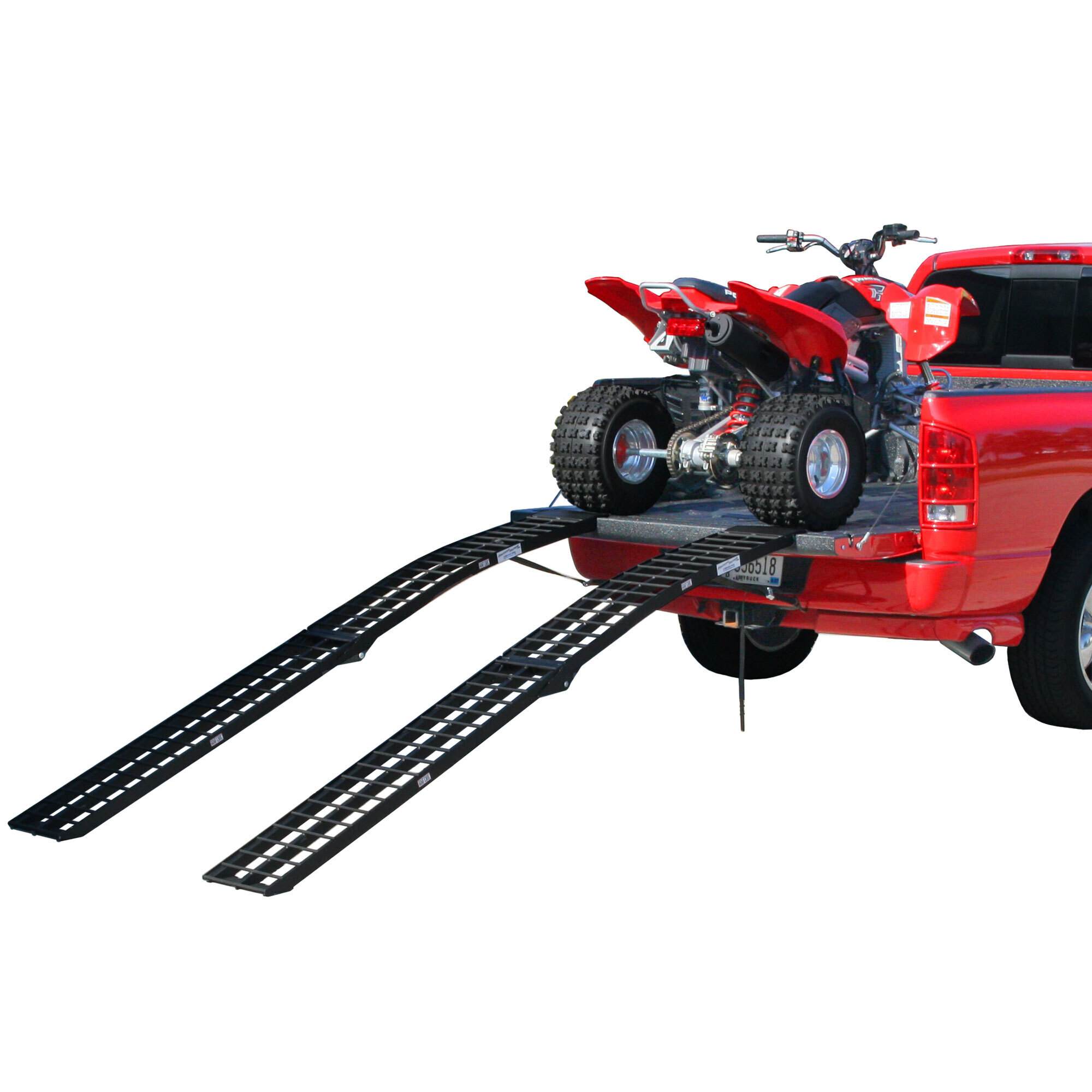 Black Widow, 9ft. x 11-1/4in. Alum. Dual Folding ATV Ramps, Max. Ramp Length 108 in, Surface Width 11.25 in, Capacity 1200 lb, Model# BW-10812-2